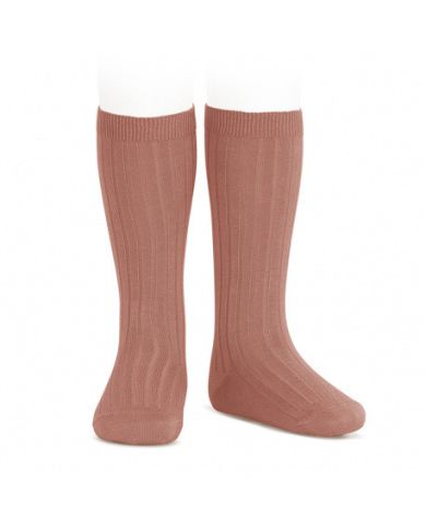 Calcetines altos básicos canalé TERRACOTA REF: 2016/2