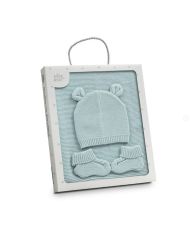 Set 3 piezas gorro, chal y patucos VERDE set42