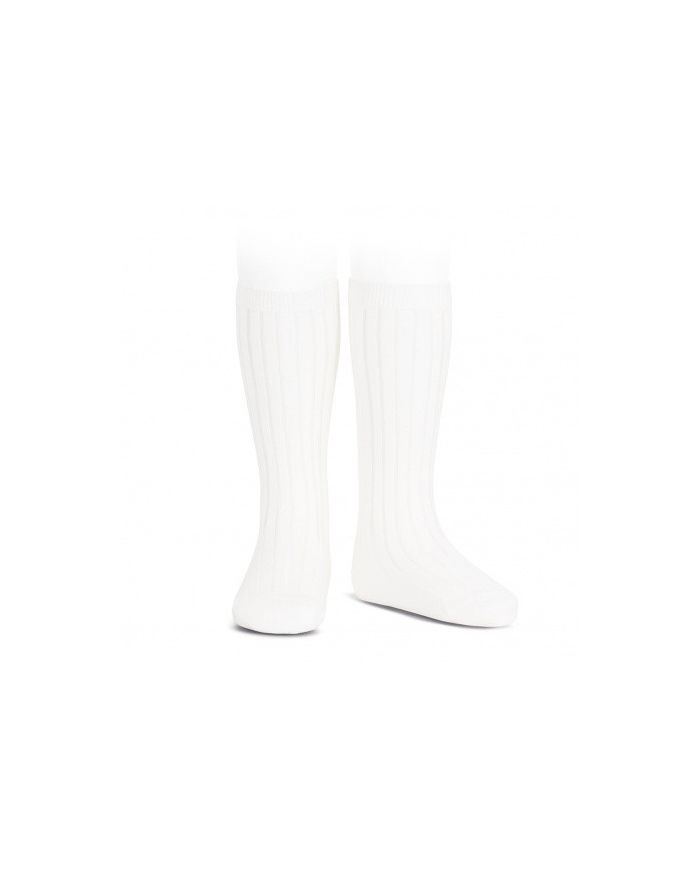 Calcetines altos básicos canalé BLANCO REF: 2016/2