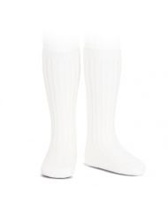 Calcetines altos básicos canalé BLANCO REF: 2016/2