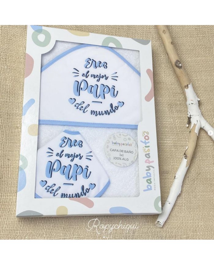 Capa de baño 1x1m + babero Papá 1146