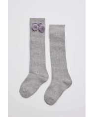 Calcetines largos pompones GRIS Ysabel Mora 02833