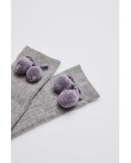 Calcetines largos pompones GRIS Ysabel Mora 02833