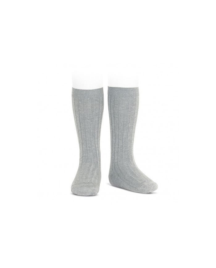 Calcetines altos básicos canalé ALUMINIO REF: 2016/2