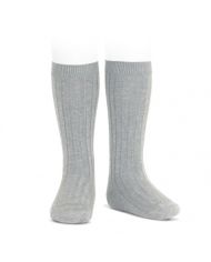 Calcetines altos básicos canalé ALUMINIO REF: 2016/2