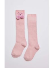 Calcetines largos pompones ROSA PALO Ysabel Mora 02833