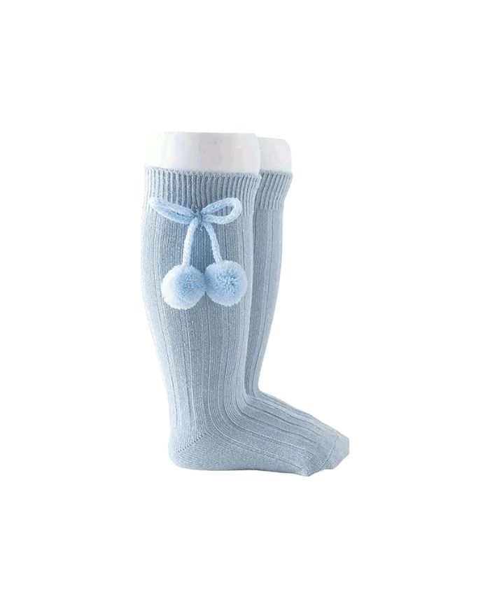 Calcetines largos pompones CELESTE Ysabel Mora 02833