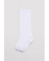 Calcetín infantil largo canalé BLANCO Ysabel Mora 02856