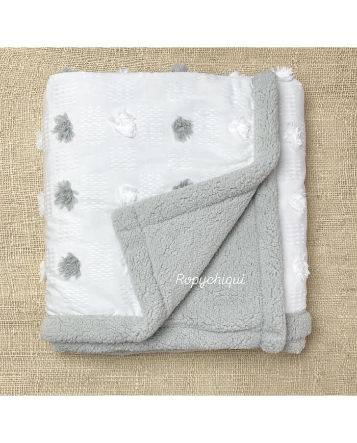 Manta/colcha borreguillo GRIS 10913