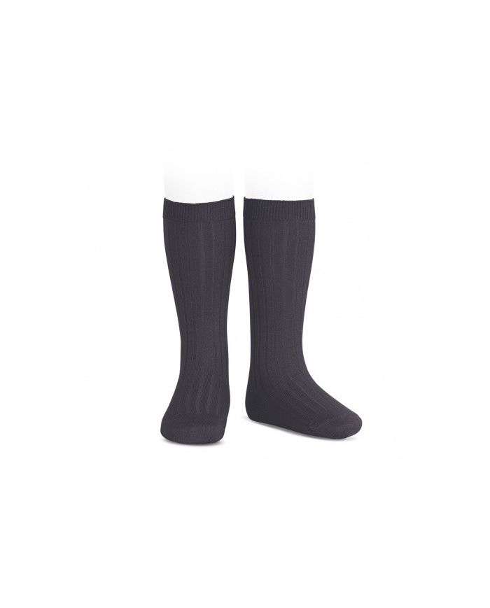 Calcetines altos básicos canalé CARBÓN REF: 2016/2