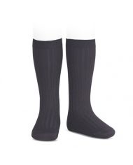 Calcetines altos básicos canalé CARBÓN REF: 2016/2