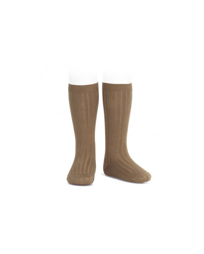 Calcetines altos básicos canalé TABACO REF: 2016/2