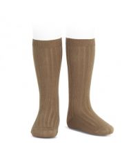 Calcetines altos básicos canalé TABACO REF: 2016/2