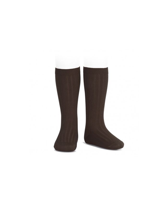 Calcetines altos básicos canalé MARRÓN REF: 2016/2
