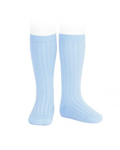 Calcetines altos básicos canalé AZUL BEBÉ REF: 2016/2