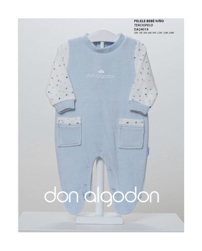 Pelele bebé niño terciopelo Don algodón DA24019