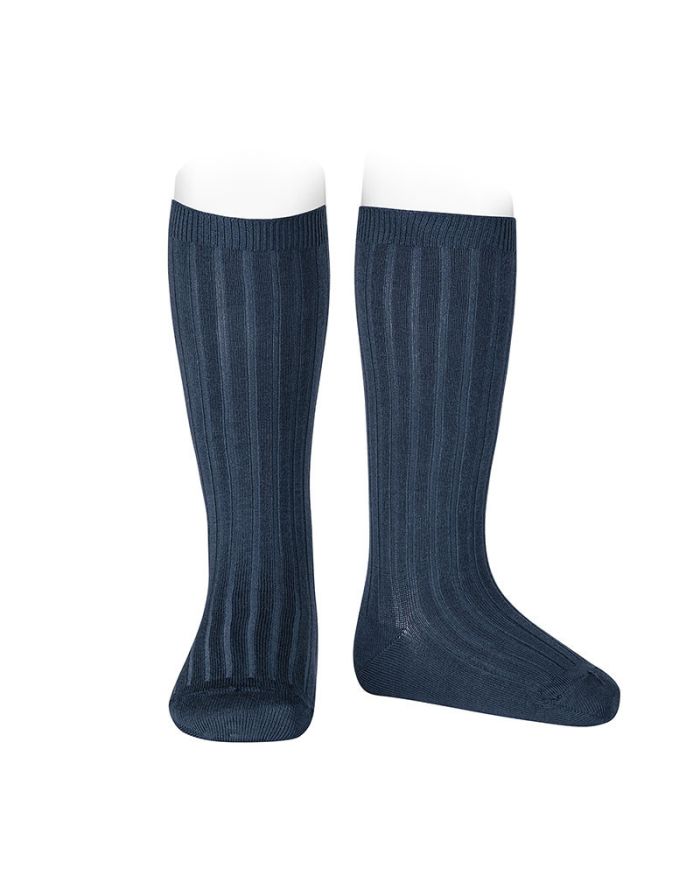 Calcetines altos básicos canalé LAPISLÁZULI REF: 2016/2