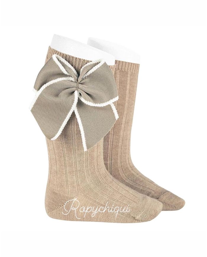 Calcetin canalé alto con lazo Cóndor TURRÓN 2406/2