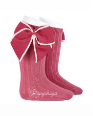 Calcetin canalé alto con lazo Cóndor CARMÍN 2406/2