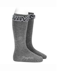 Calcetin alto volante terciopelo cóndor GRIS CLARO 2459/2
