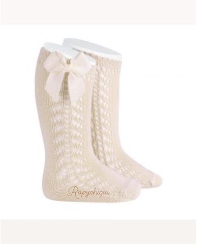 Calcetines calados con lazo Cóndor LINO 2599/2