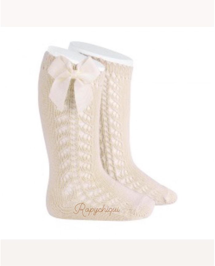 Calcetines calados con lazo Cóndor LINO 2599/2