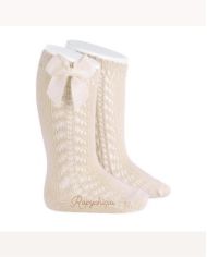 Calcetines calados con lazo Cóndor LINO 2599/2