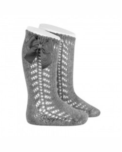 Calcetines calados con lazo Cóndor GRIS CLARO 2599/2