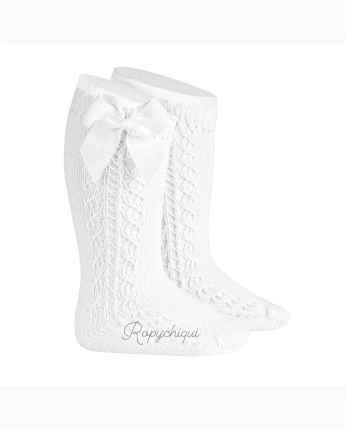 Calcetines calados con lazo Cóndor BLANCO 2599/2
