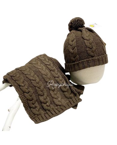 Oferta Gorro + Bufanda MARRÓN Soleil 🔴​ B1153