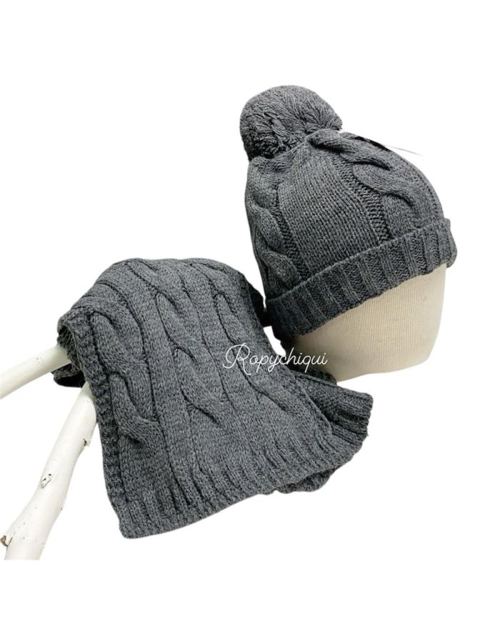 Oferta Gorro + Bufanda GRIS Soleil 🔴​ B1153