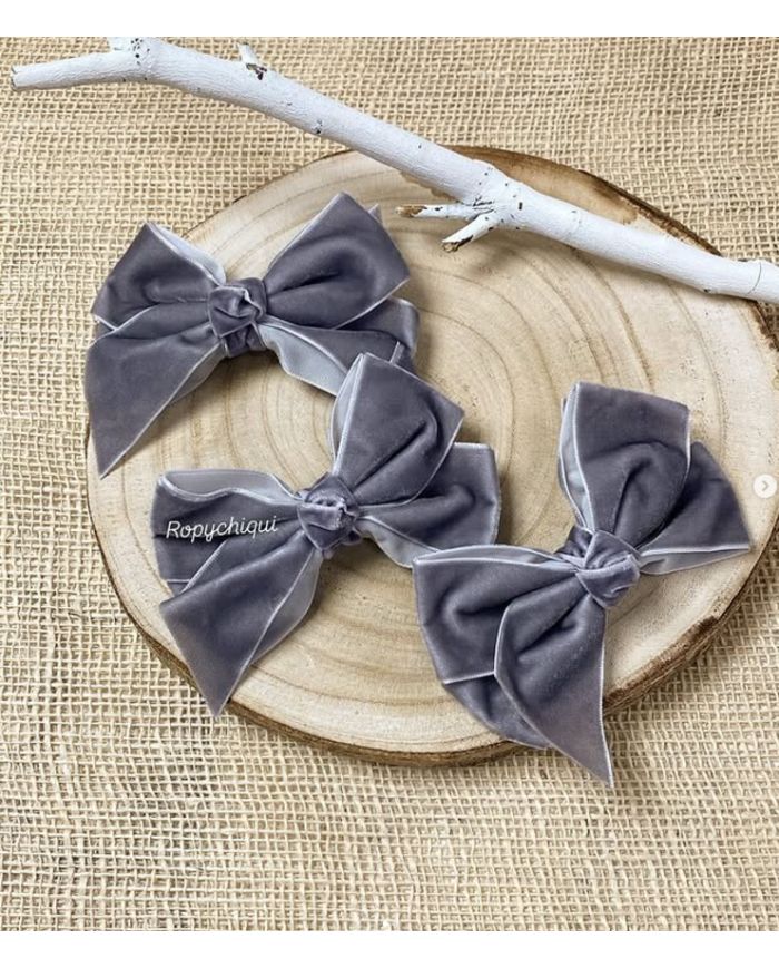 Pinza pico pato terciopelo 8 cm (3 unidades) GRIS 27423