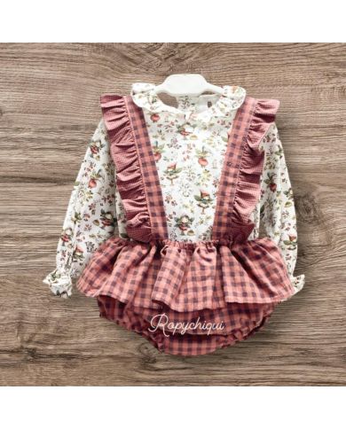 Oferta conjunto niña peto volante y camisa Del Sur 🔴​ 1831