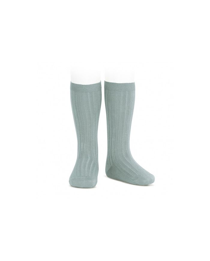 Calcetines altos básicos canalé VERDE SECO REF: 2016/2