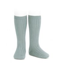 Calcetines altos básicos canalé VERDE SECO REF: 2016/2