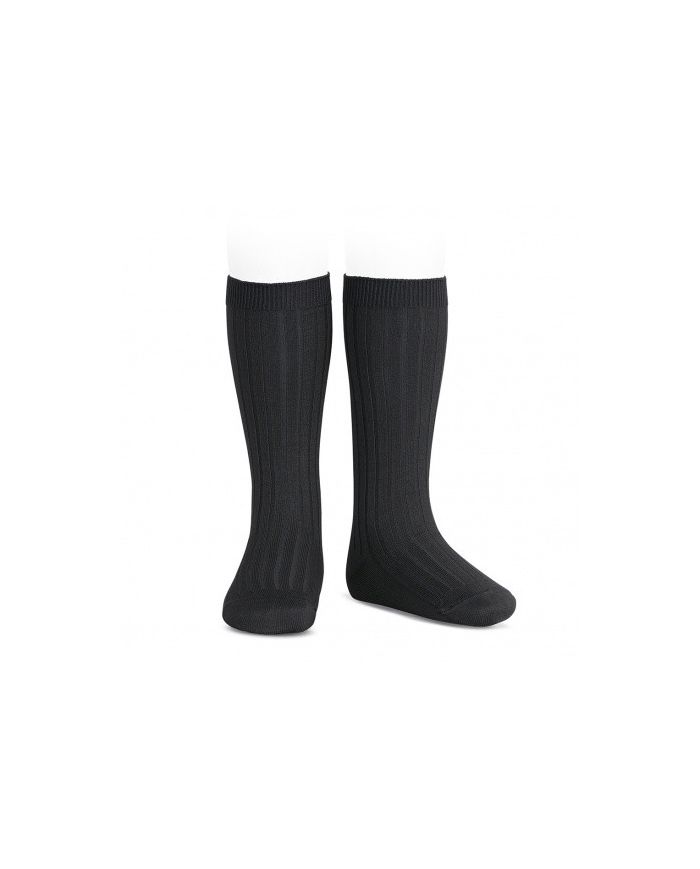 Calcetines altos básicos canalé NEGRO REF: 2016/2