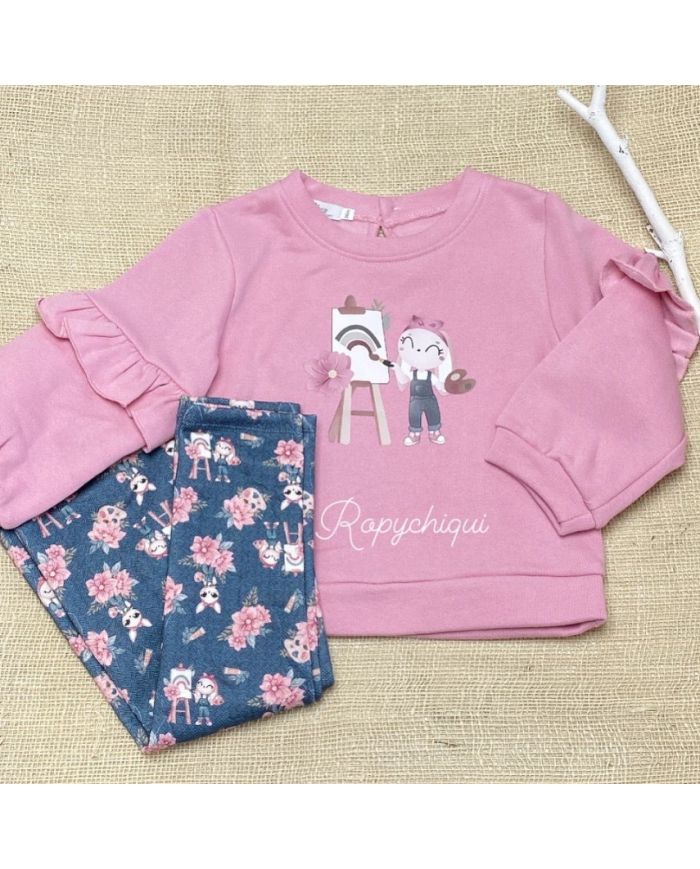 Oferta conjunto niña mallas y sudadera 🔴​ 5202