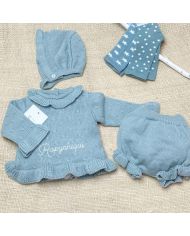 Conjunto 3 piezas bebé Bebepunt VERDE EMPOLVADO 23750
