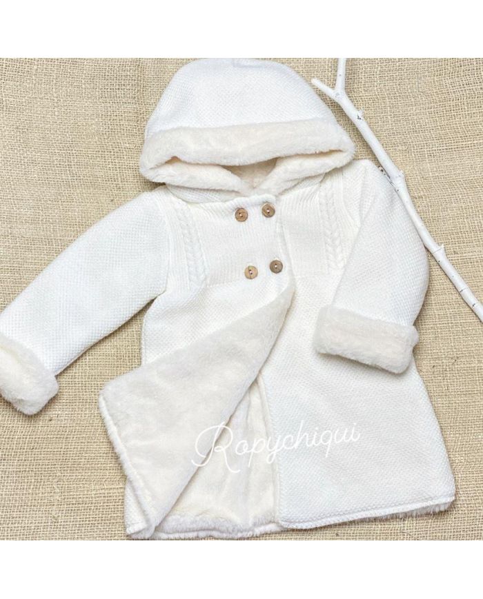 Abrigo largo punto con interior con forro pelo Pecesa CRUDO 961-182