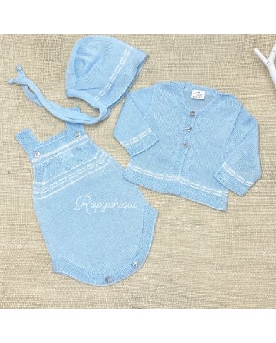 Conjunto 3 piezas hilo CELESTE 607