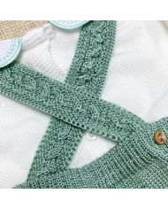 Conjunto 3 piezas hilo VERDE EMPOLVADO 1604