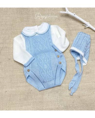 Conjunto 3 piezas hilo CELESTE 1604