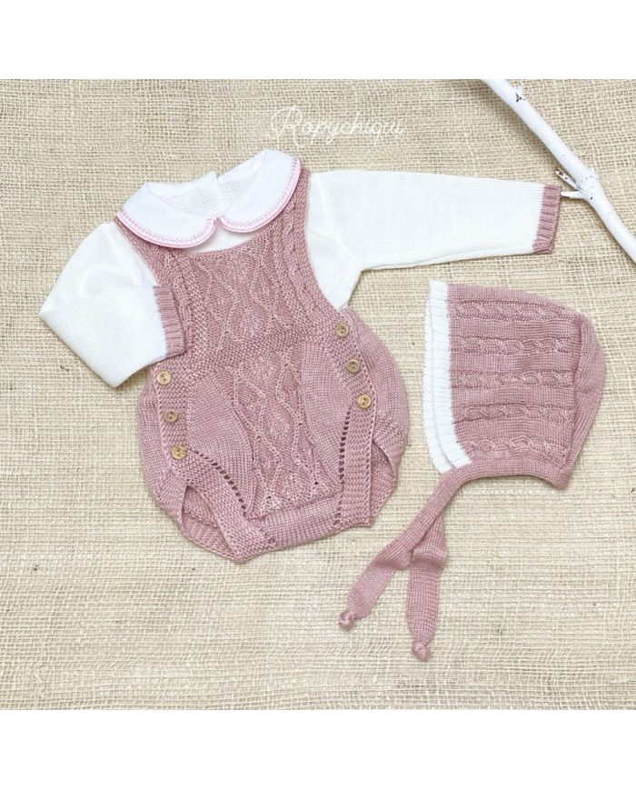 Conjunto 3 piezas hilo ROSA PALO 1604