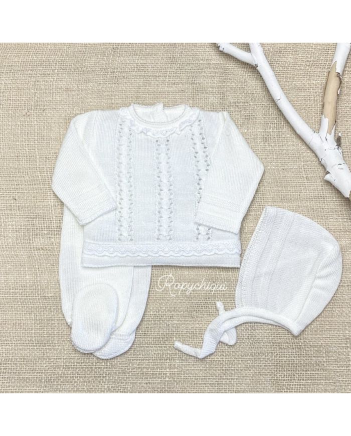 Conjunto 3 piezas hilo BLANCO 1584