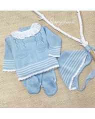 Conjunto 3 piezas hilo CELESTE 1495