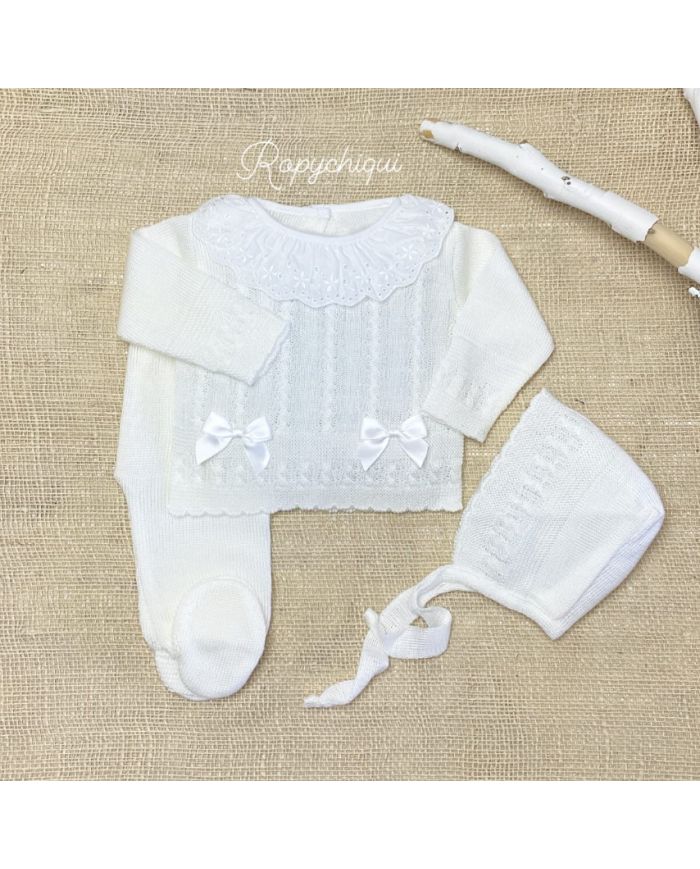 Conjunto 3 piezas hilo BLANCO 1597