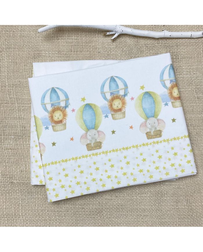 Tríptico de cuna Algodón estampado globo 60x120 073-122