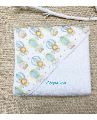 Capa de baño 100x100 cm algodón estampado conejo 073-123