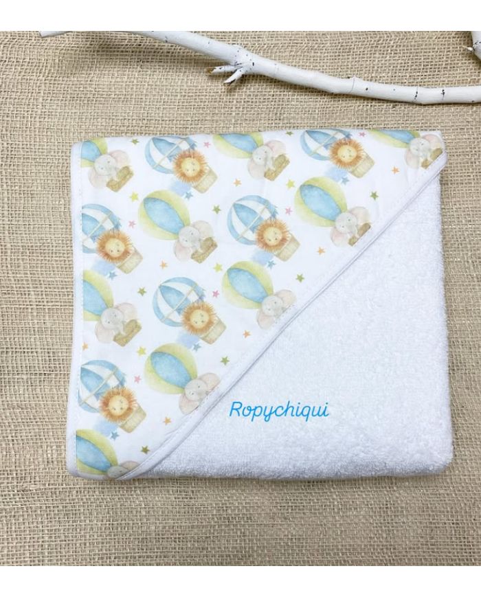 Capa de baño 100x100 cm algodón estampado conejo 073-123