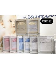 Tríptico de coche 100 % algodón bajera bordado panetes 40x80cm 341